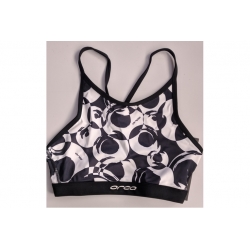 B6 W 226 END SWIM TOP BLK WHT S/10